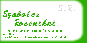 szabolcs rosenthal business card